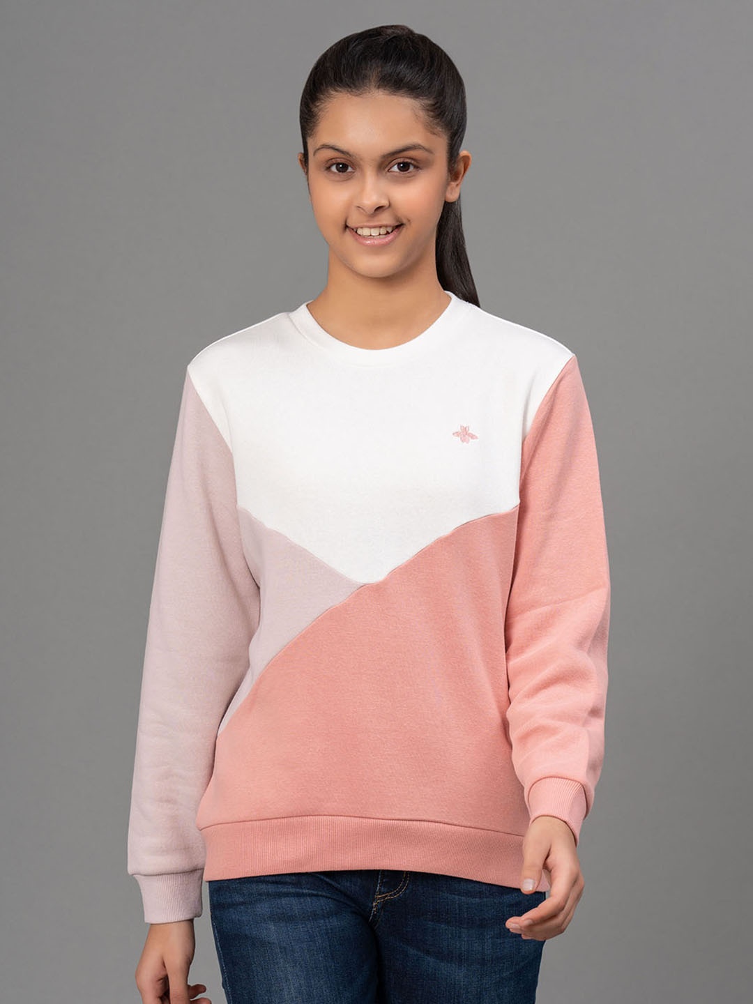 

Mode by Red Tape Girls Off White Colourblocked Sweatshirt