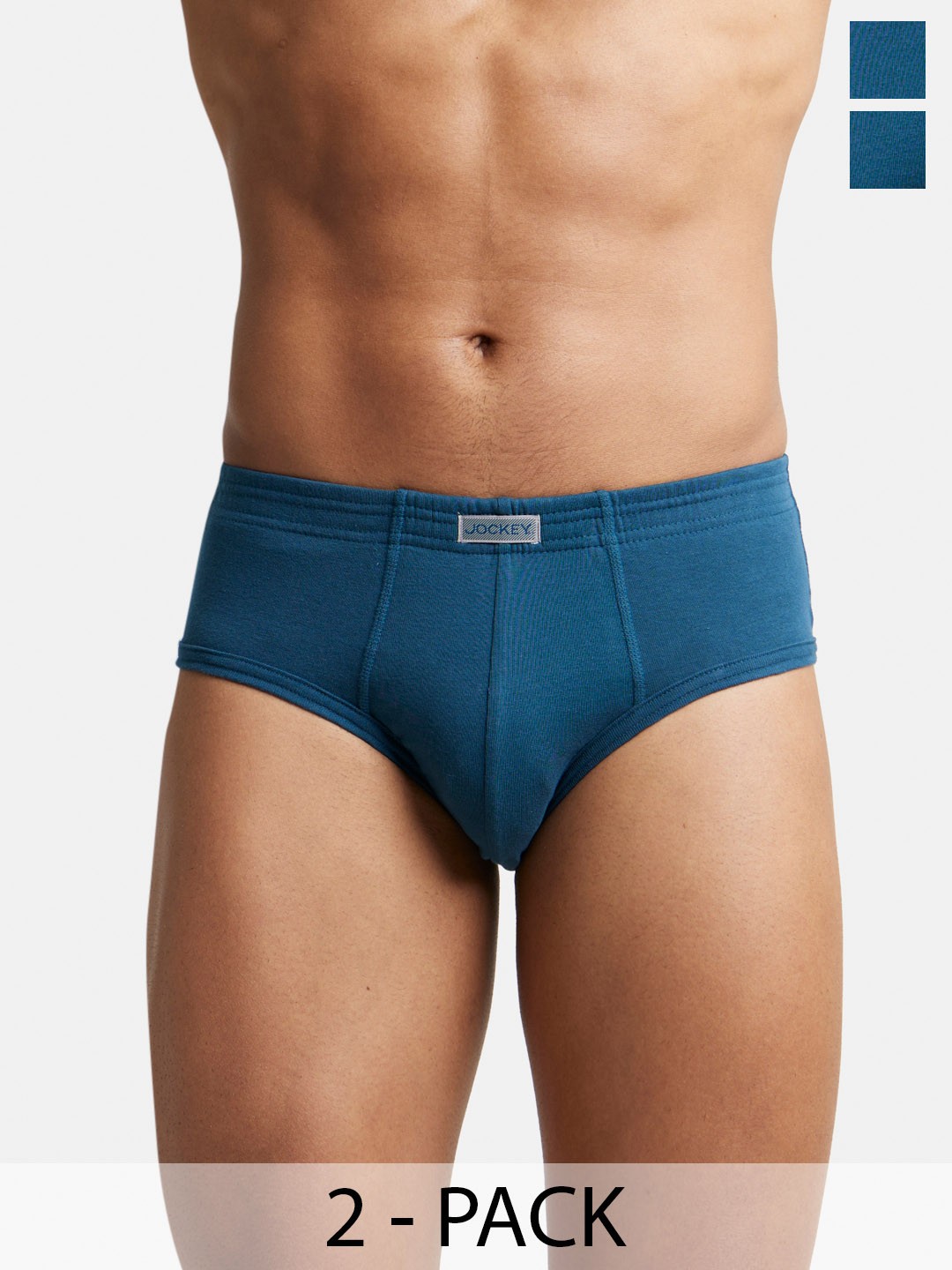 

Jockey Pack Of 2 Super Combed Cotton Rib Solid Brief with StayFresh Treatment-1009, Blue