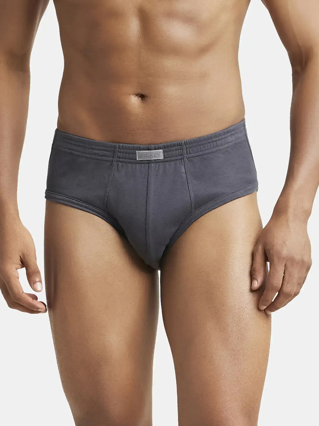 

Jockey Combed Cotton Rib Brief with StayFresh Treatment-1009, Grey