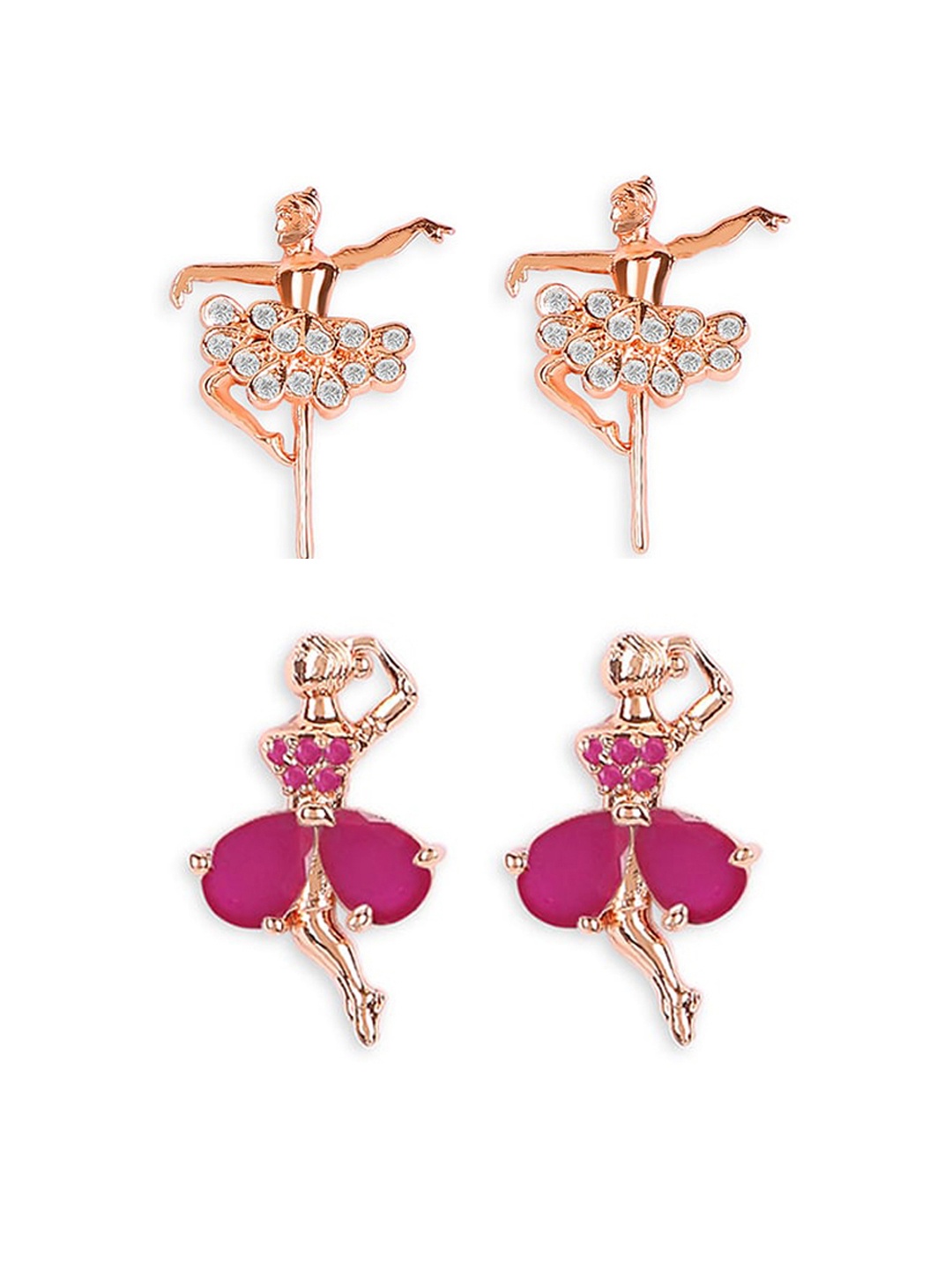 

ZINU Multicoloured Contemporary Studs Earrings, Multi