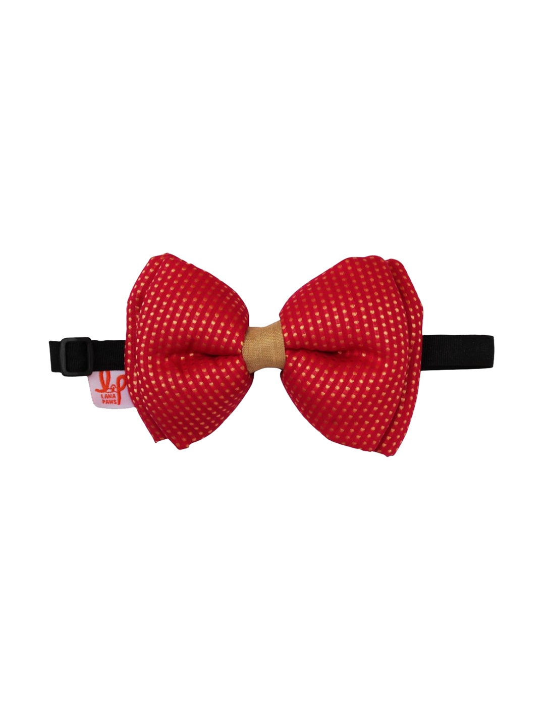 

LANA PAWS Unisex Pink & Gold Self Design Dog Bowtie