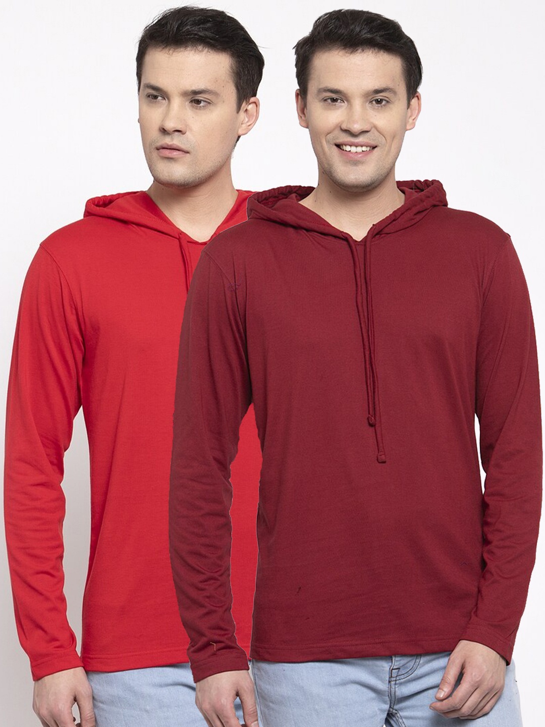 

Friskers Men Red & Maroon 2 T-shirt