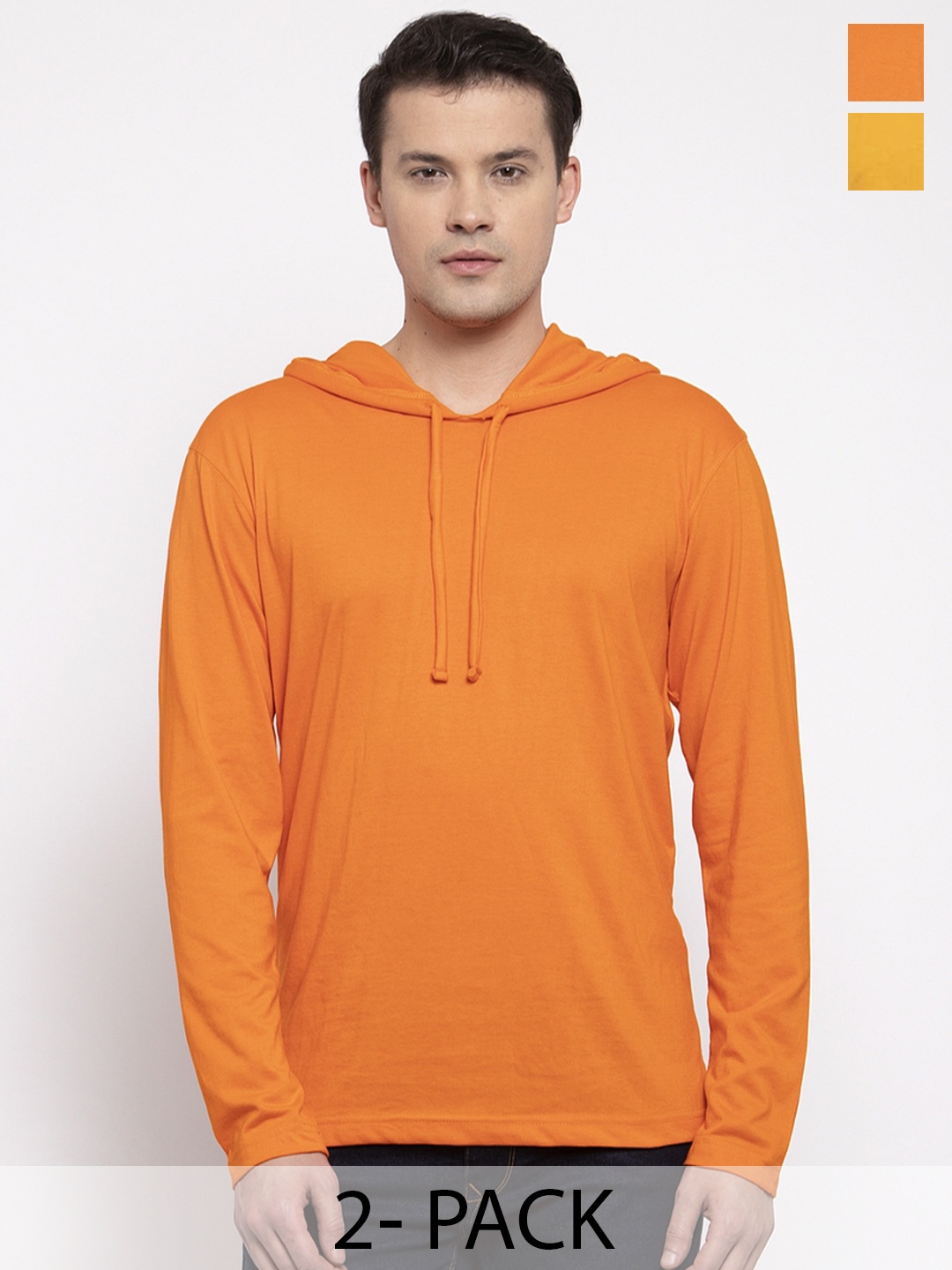 

Friskers Men Orange & Mustard Yellow 2 T-shirt