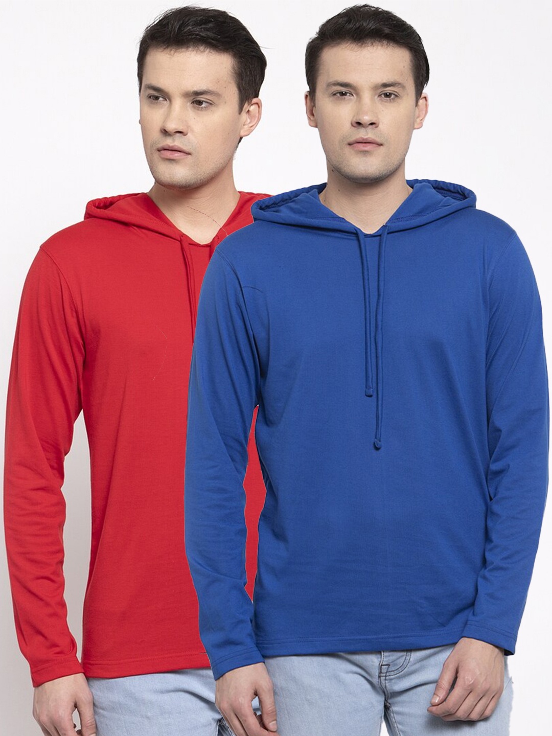 

Friskers Men Pack of 2 Red & Blue T-shirt