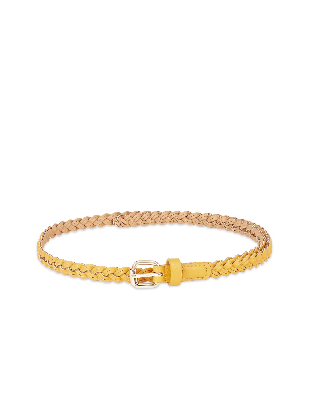 

Forever Glam by Pantaloons Women Mustard Braided PU Belt