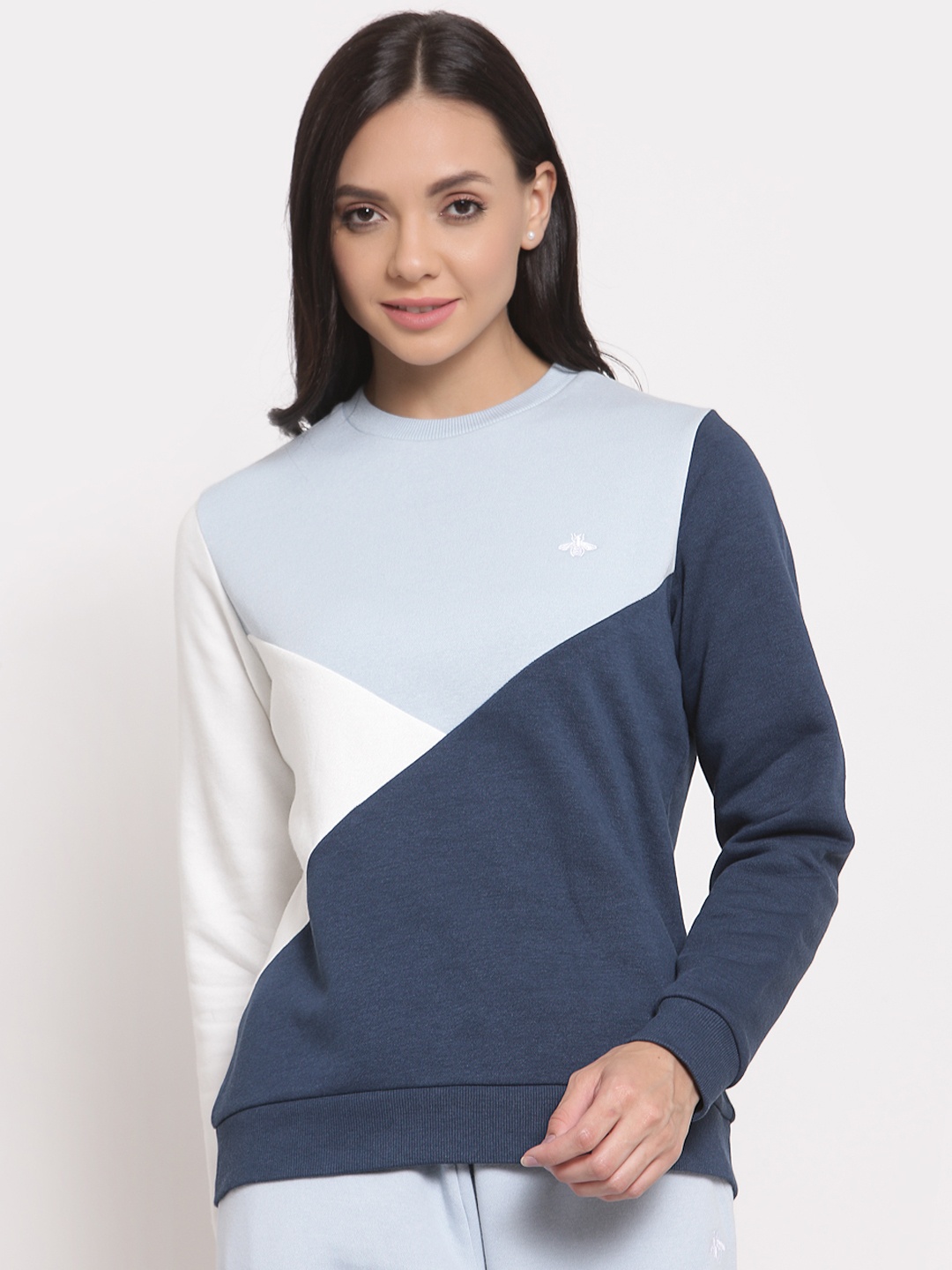 

Mode by Red Tape Women Blue Colourblocked Sweatshirt