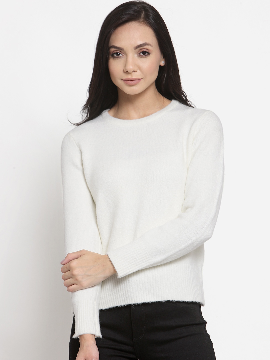 

Mode by Red Tape Women Off White Pullover