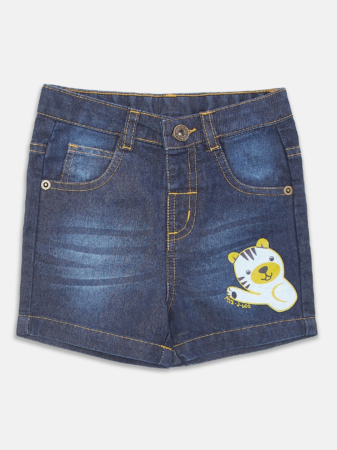 

Pantaloons Baby Boys Blue Washed Denim Shorts