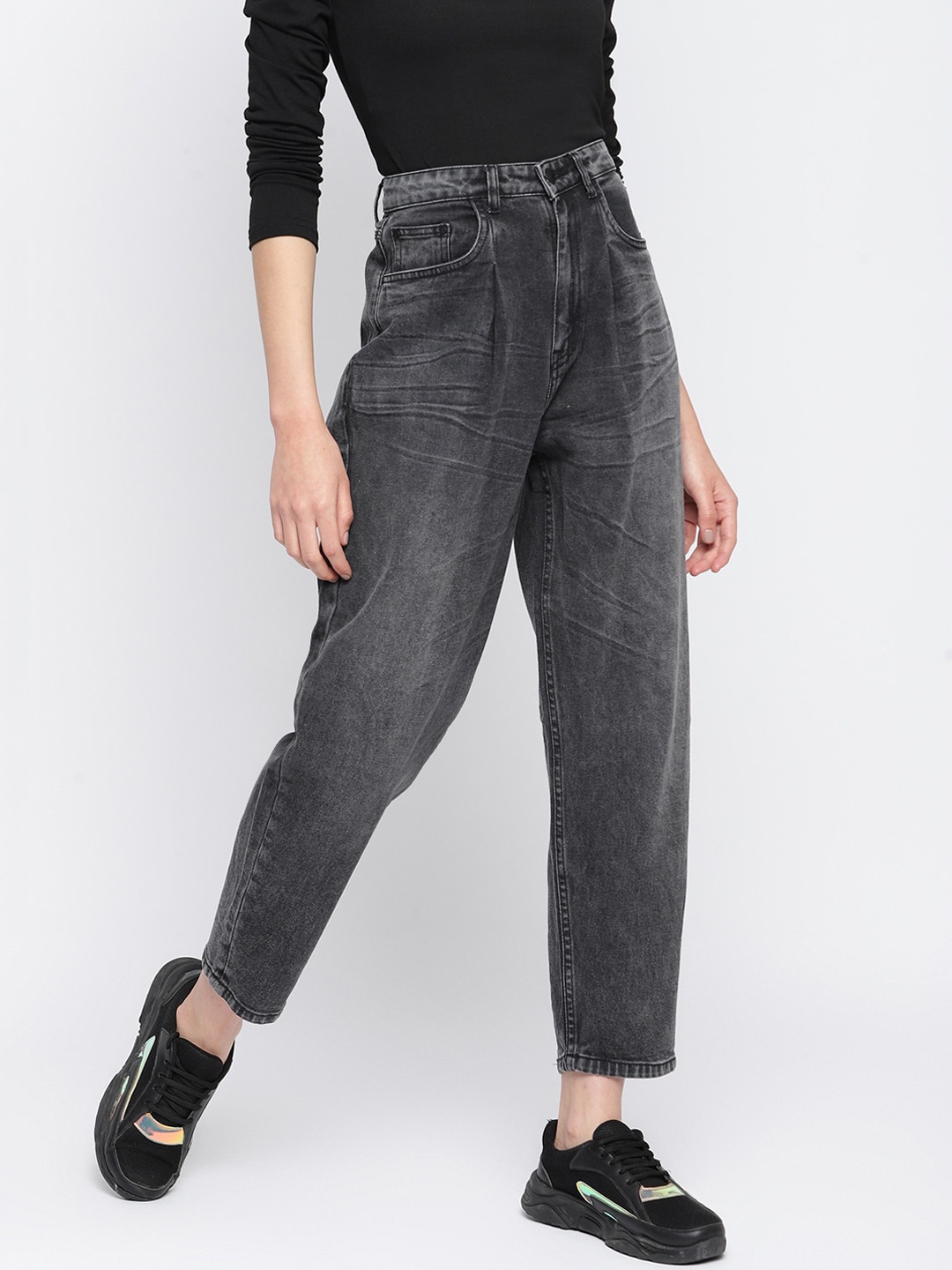

TALES & STORIES Women Black Light Fade Stretchable Jeans