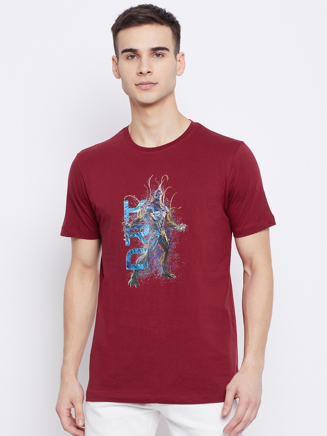 

Marvel by Wear Your Mind Men Maroon & Blue Kro Featured T-shirt