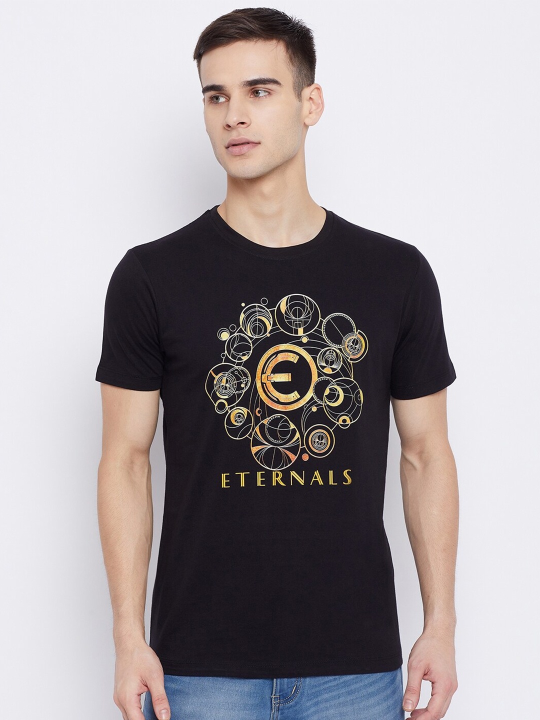 

Marvel by Wear Your Mind Men Black Eternals Printed T-shirt