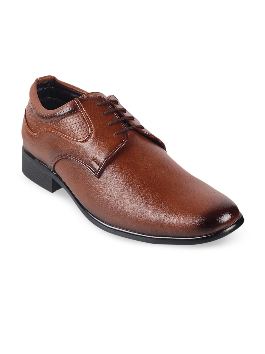 

WALKWAY by Metro Men Tan Brown Solid Formal Derbys