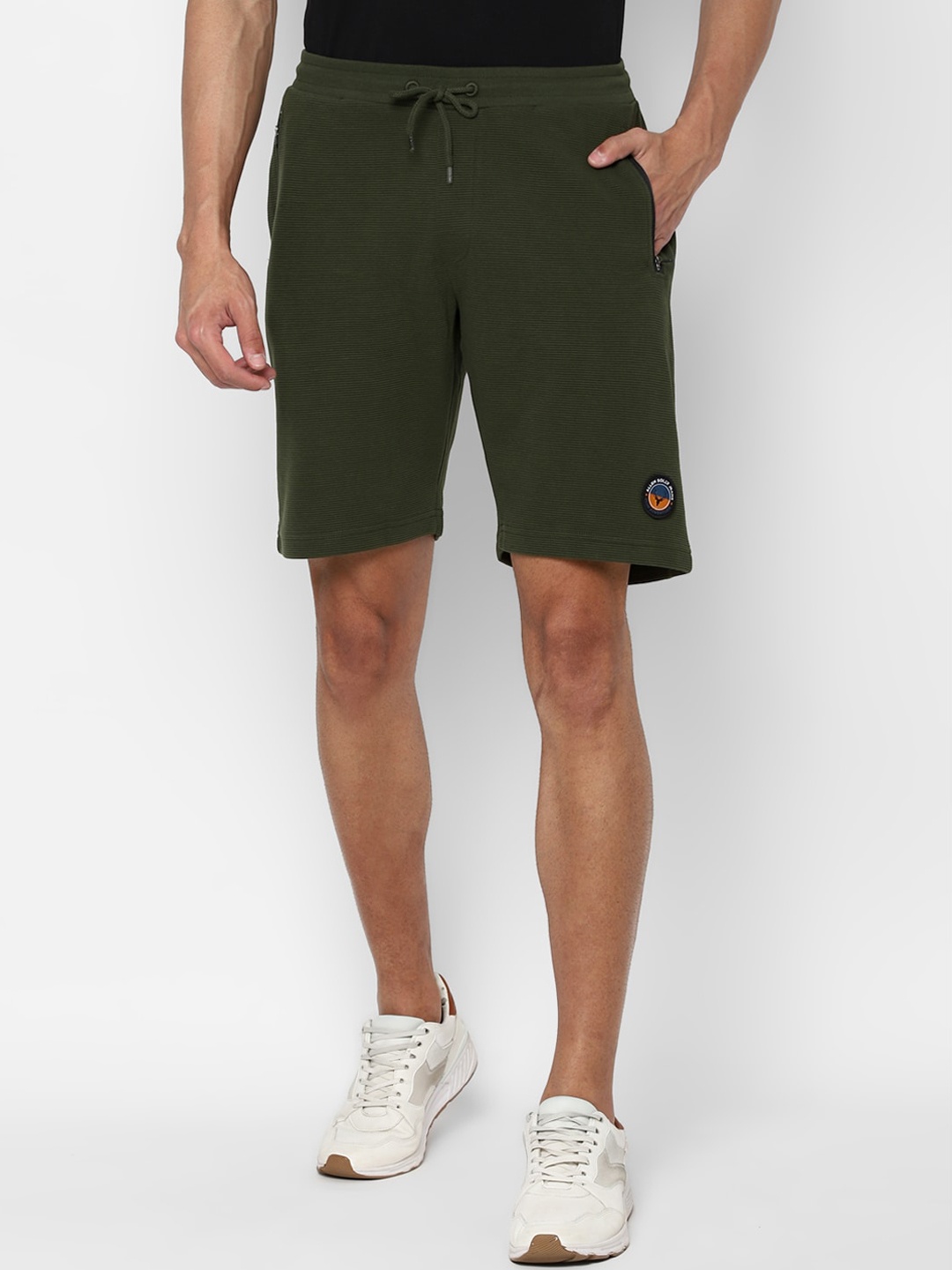 Allen Solly Sport Men Green Slim Fit Sports Shorts
