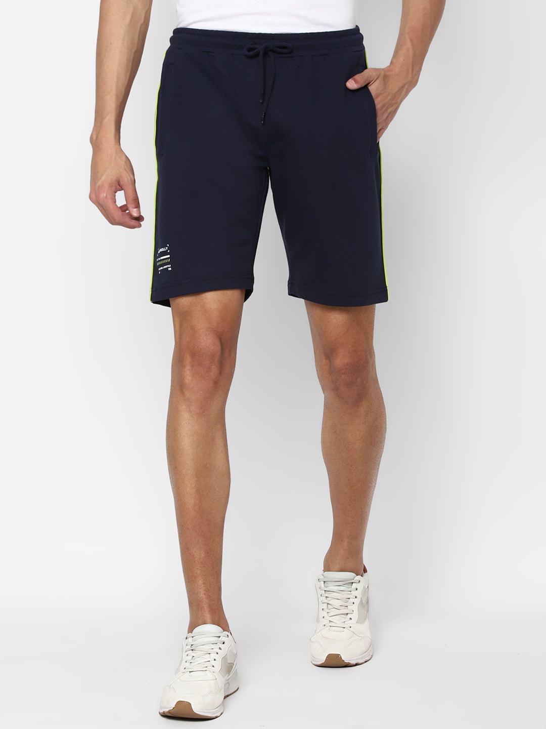 Allen Solly Sport Men Navy Blue Slim Fit Pure Cotton Sports Shorts