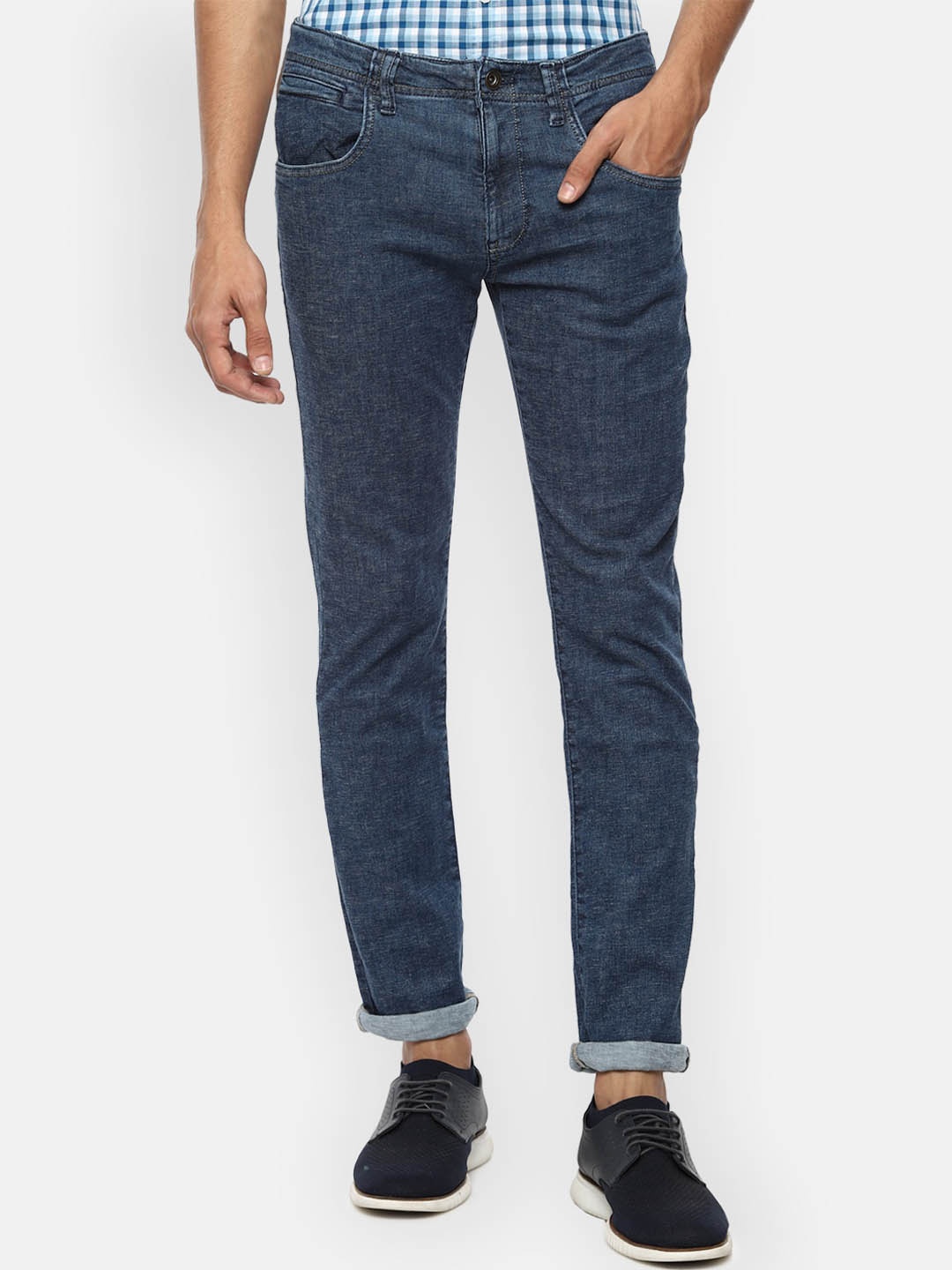 

VAN HEUSEN DENIM LABS Men Navy Blue Slim Fit Jeans