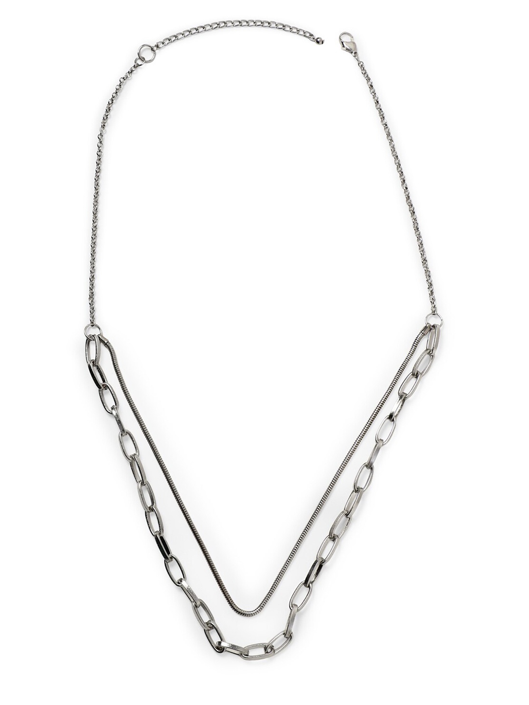 

FOREVER 21 Silver-Toned Silver-Plated Layered Necklace