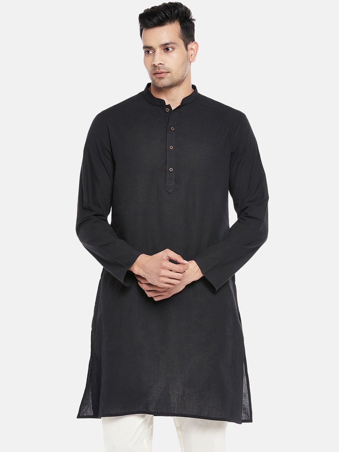 

indus route by Pantaloons Men Black Kurta