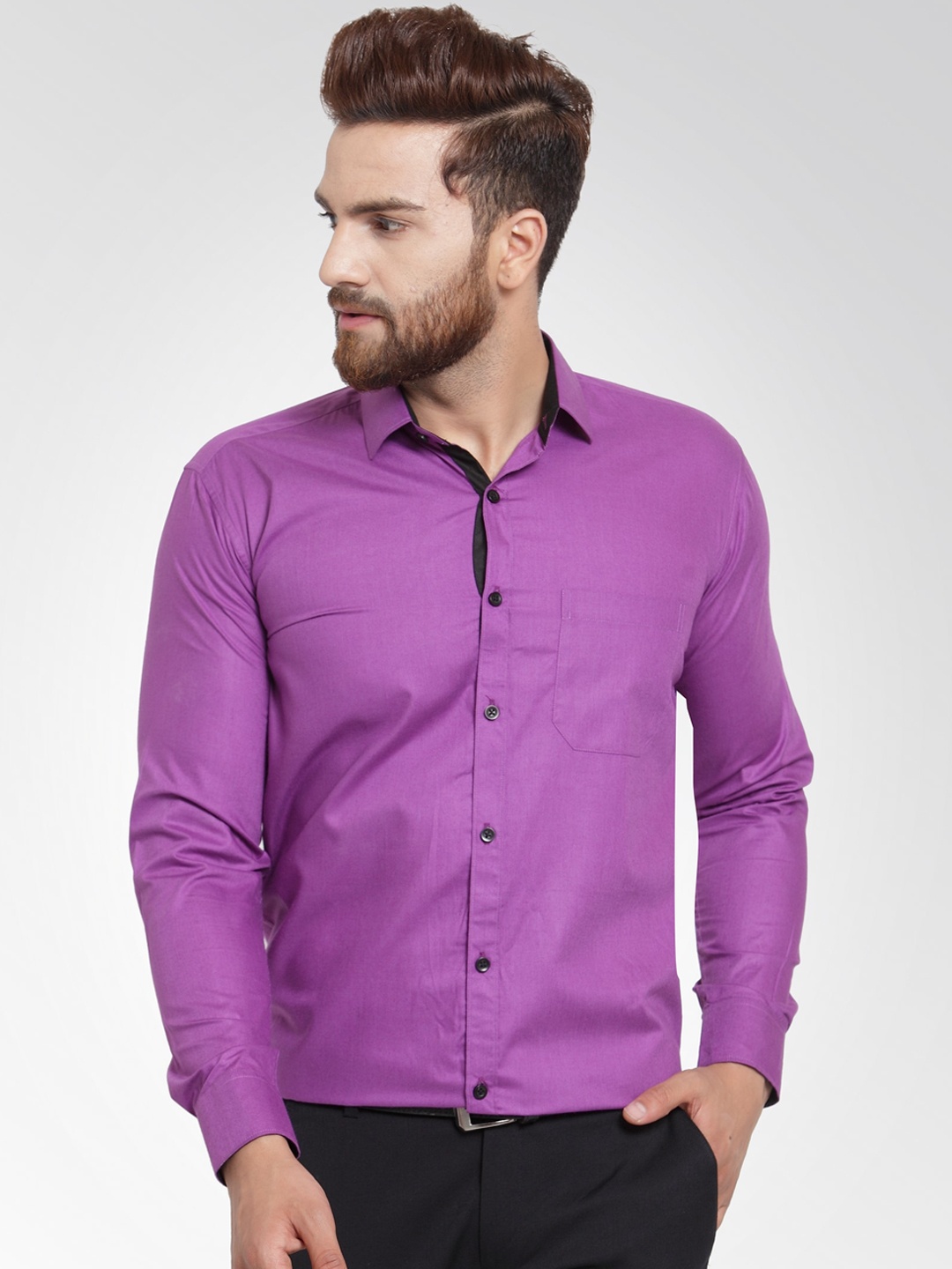 

JAINISH Men Purple Smart Opaque Formal Shirt