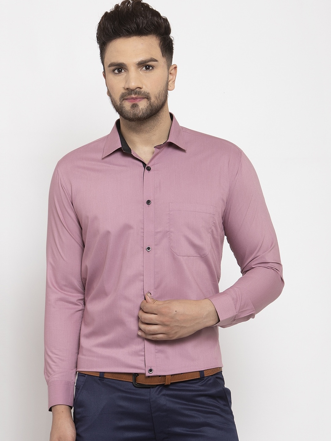 

JAINISH Men Mauve Smart Opaque Formal Shirt