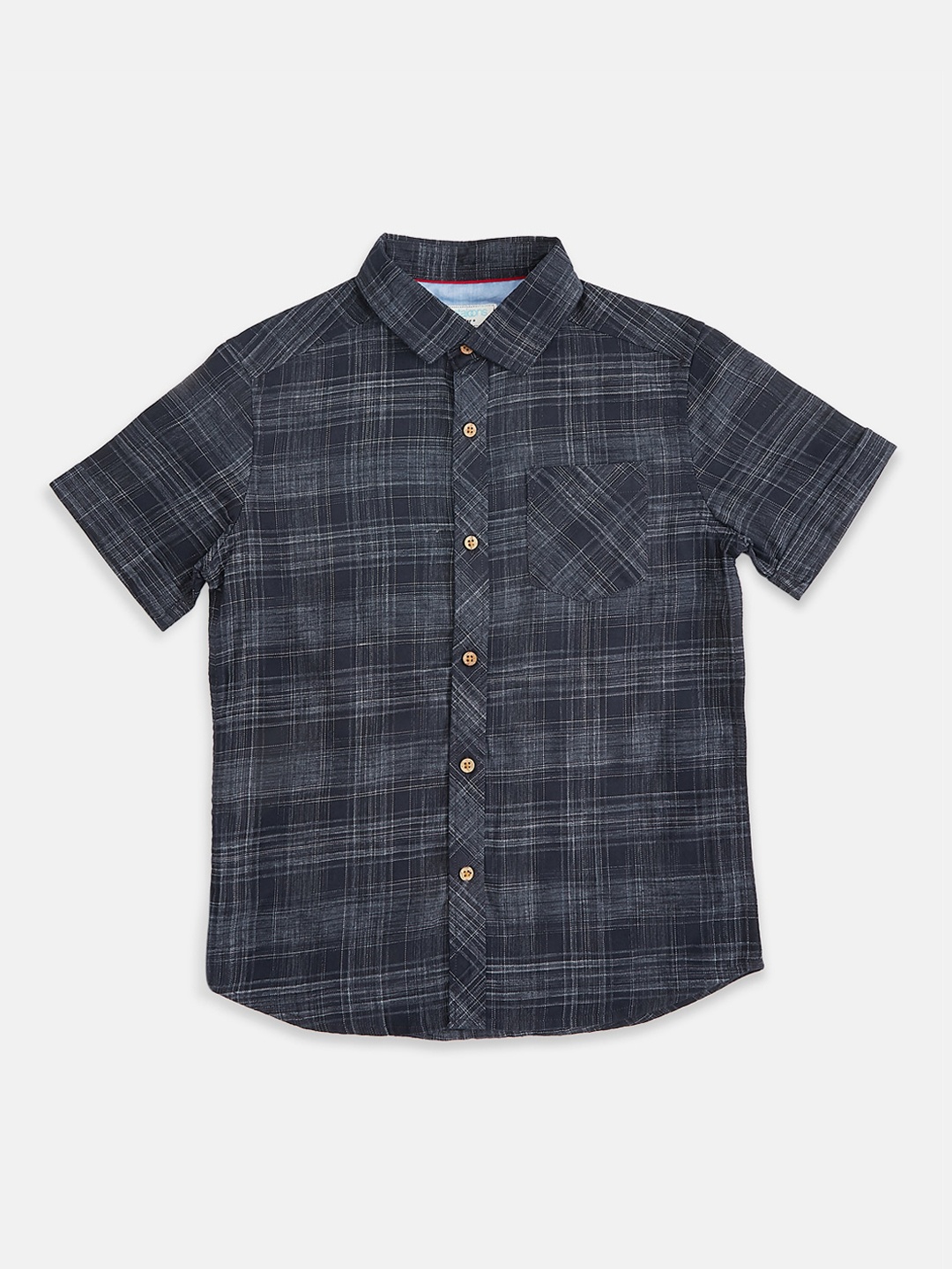 

Pantaloons Junior Boys Black Tartan Checks Opaque Checked Casual Shirt