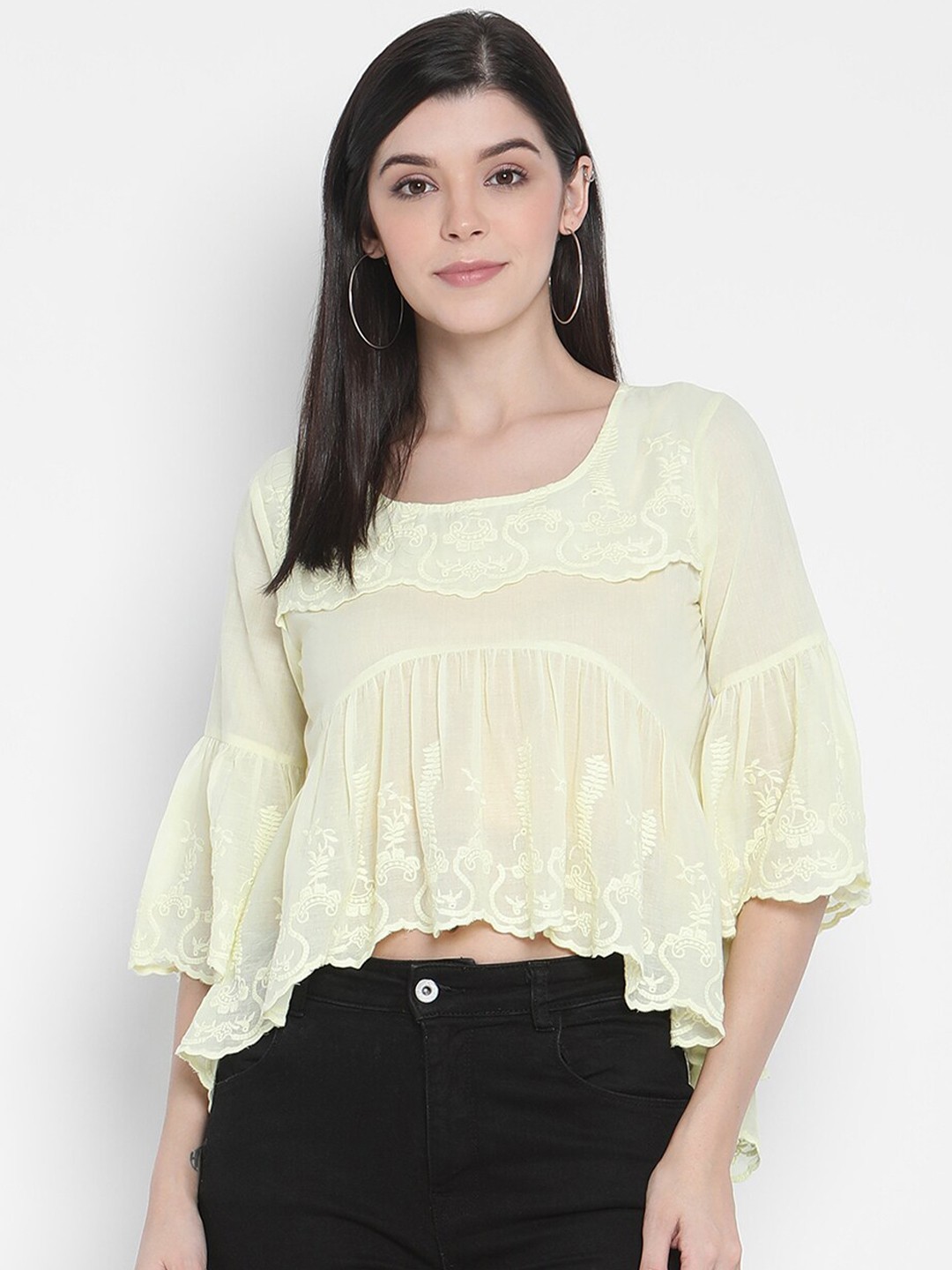 

Porsorte Yellow A-Line Crop Top