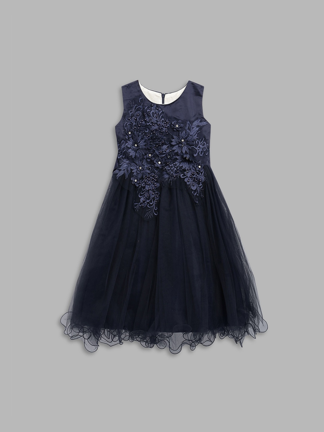 

Butterfly Blush Navy Blue Embellished Dress