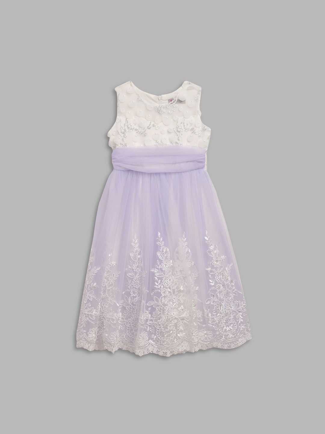 

Butterfly Blush Purple & White Embellished Dress