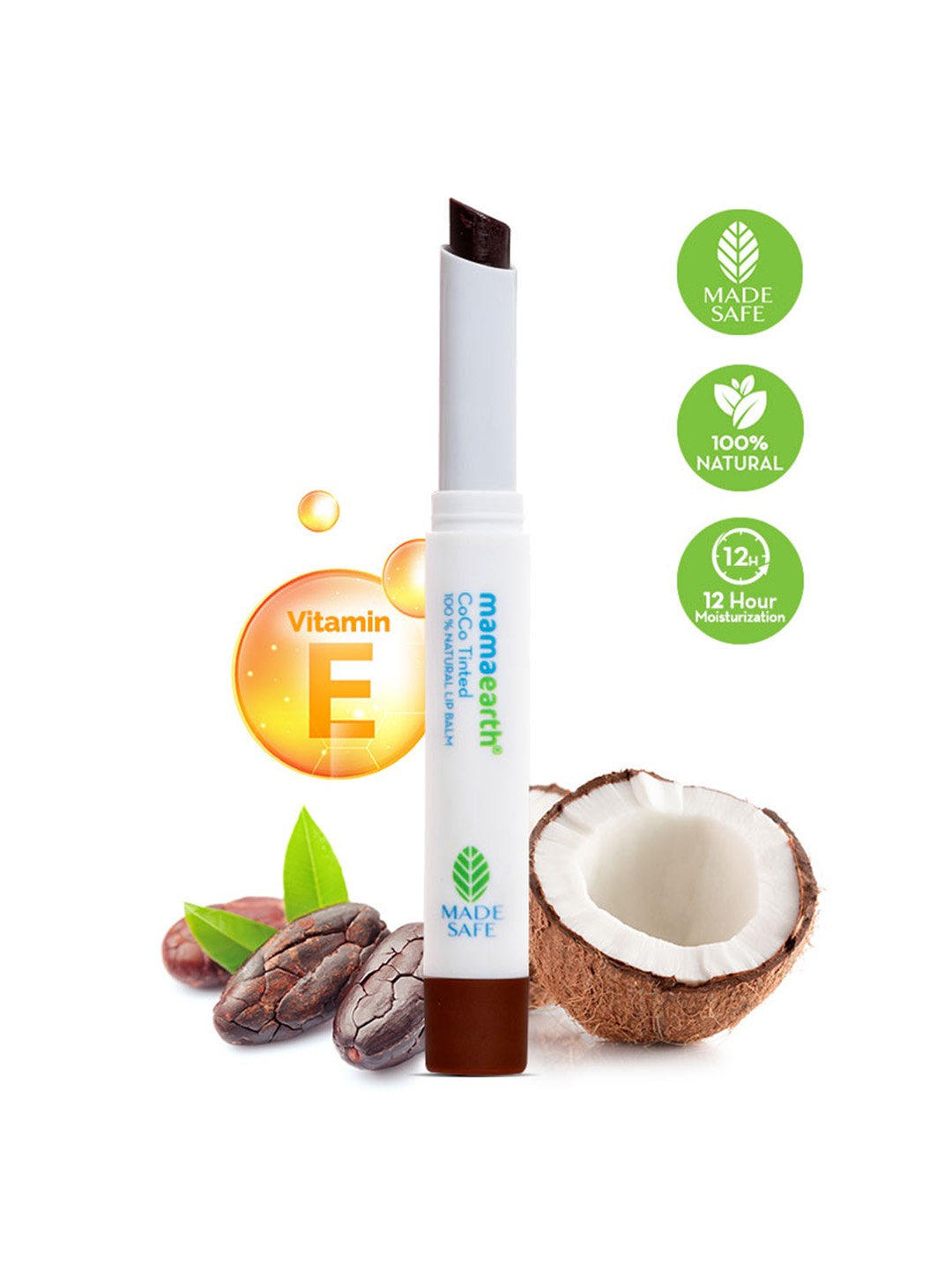 

Mamaearth 100% Natural Lip Balm with Cocoa and Vitamin E - 2 gms, Brown