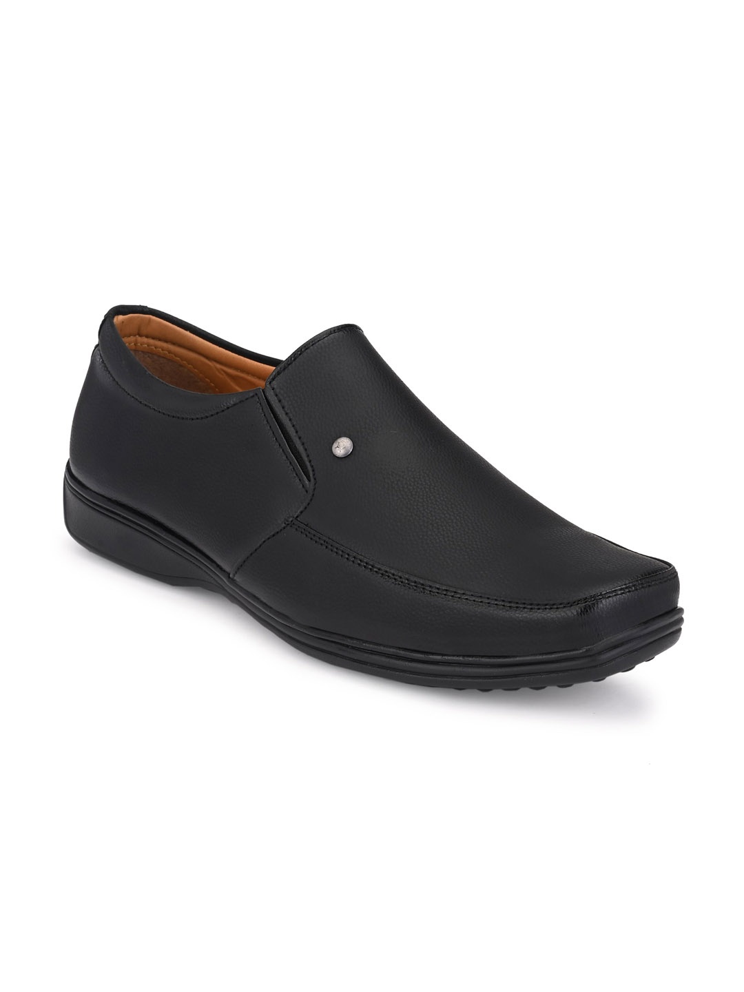 

RL Rocklin Men Men Black Solid Formal Slip-Ons