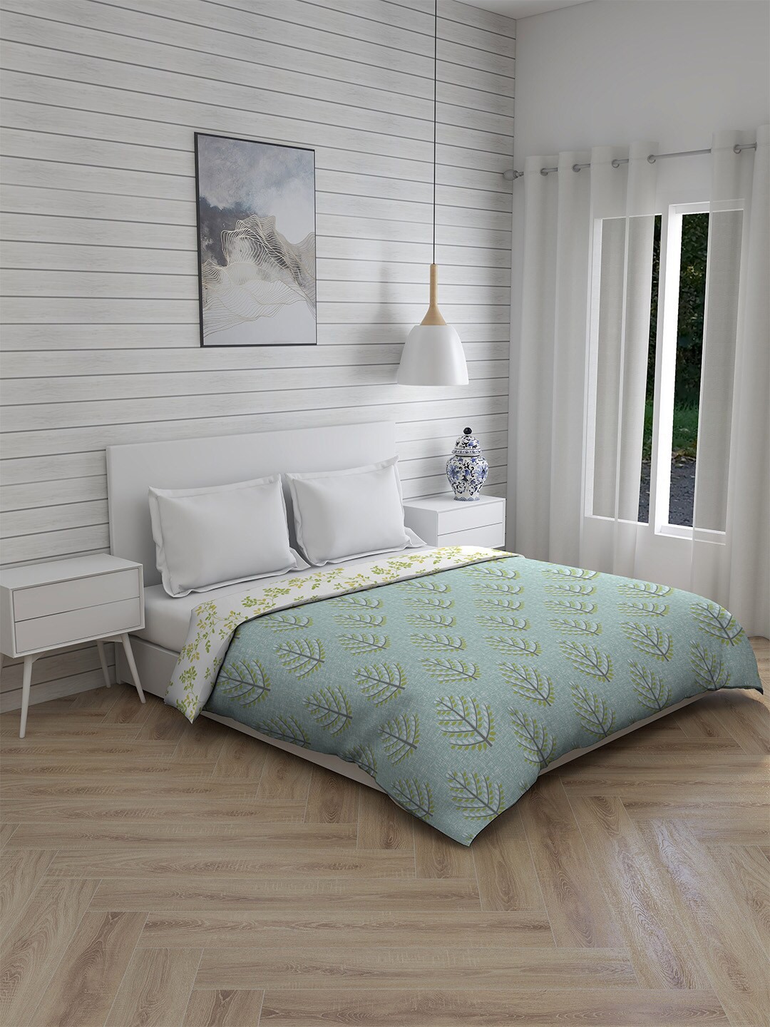 

Boutique Living India Green & Yellow Floral AC Room 120 GSM Double Bed Comforter