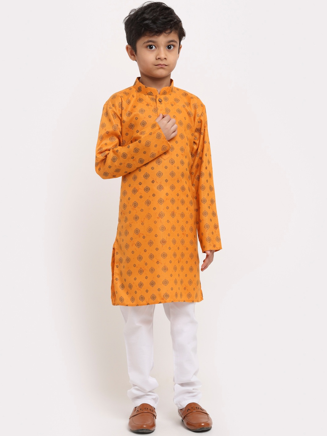 

KRAFT INDIA Boys Rust Ethnic Motifs Printed Kurta
