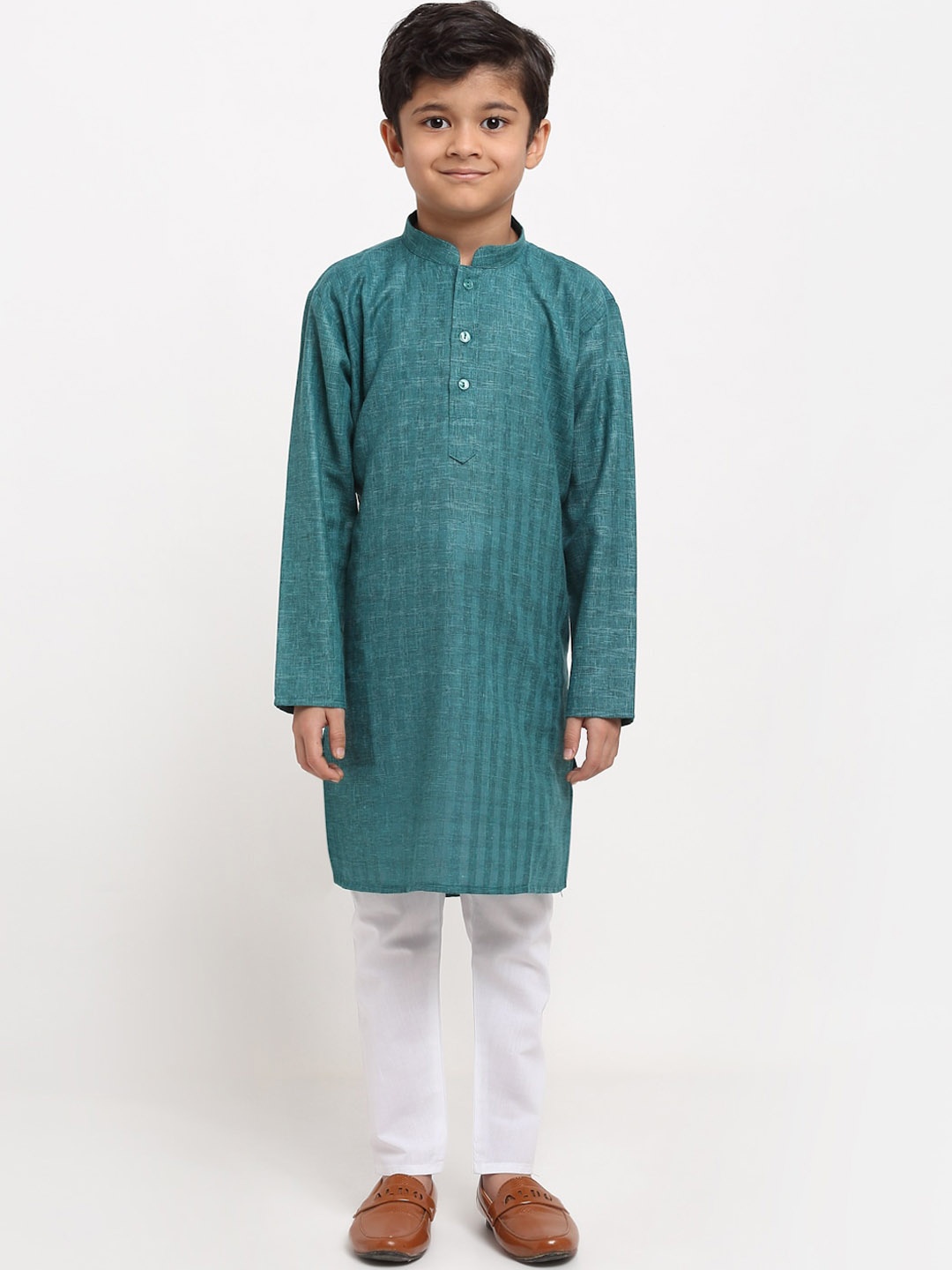 

KRAFT INDIA Boys Green Striped Kurta