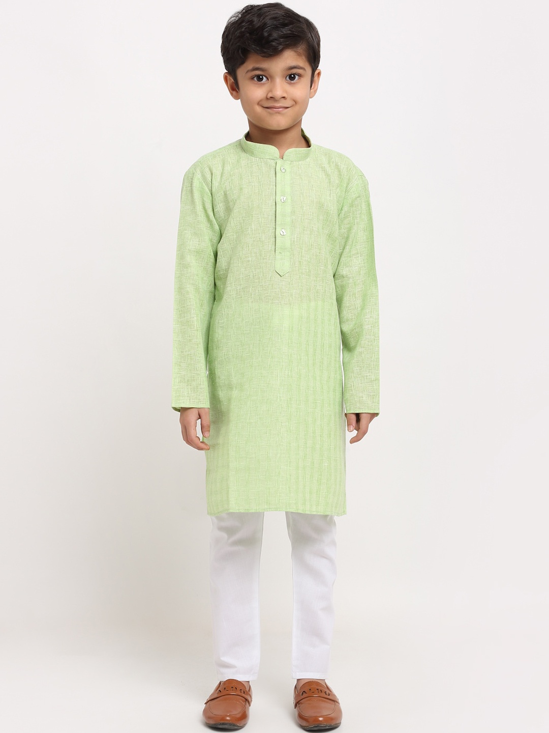 

KRAFT INDIA Boys Sea Green Embroidered Thread Work Kurta