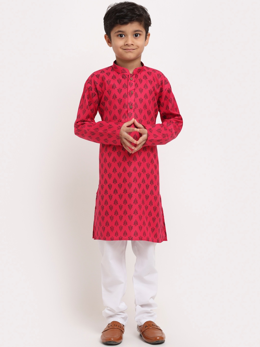

KRAFT INDIA Boys Pink Ethnic Motifs Printed Kurta