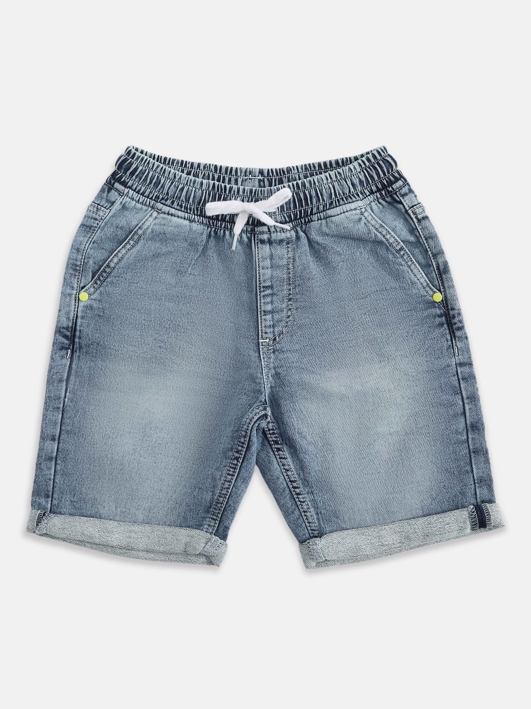 

Pantaloons Junior Boys Blue Washed Denim Shorts