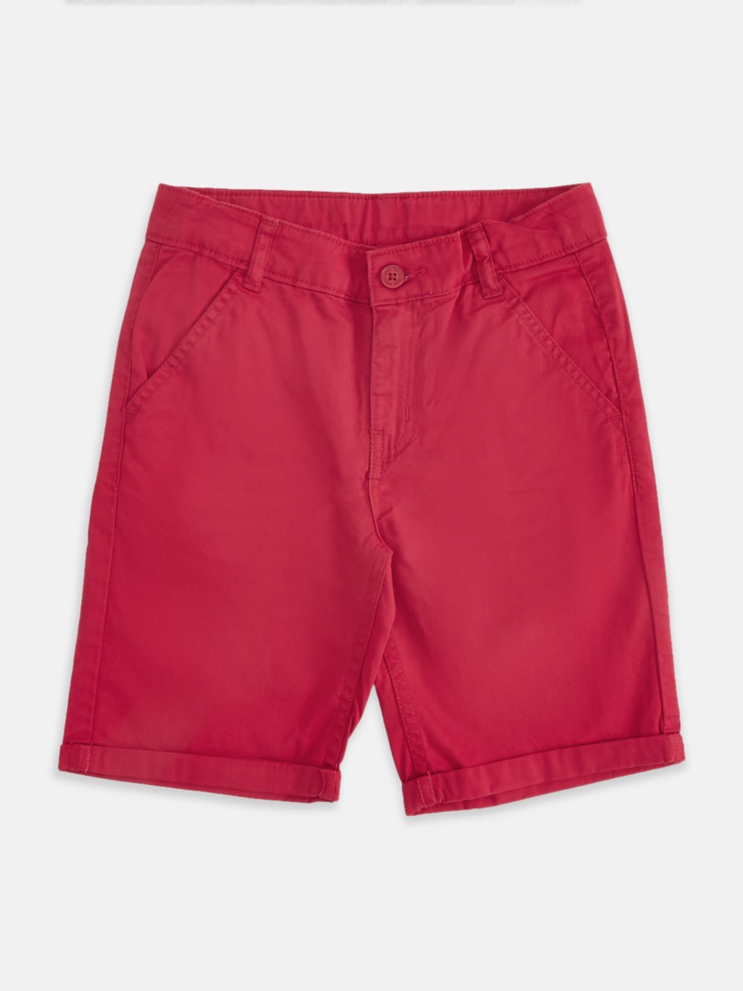 

Pantaloons Junior Boys Maroon Pure Cotton Regular Shorts
