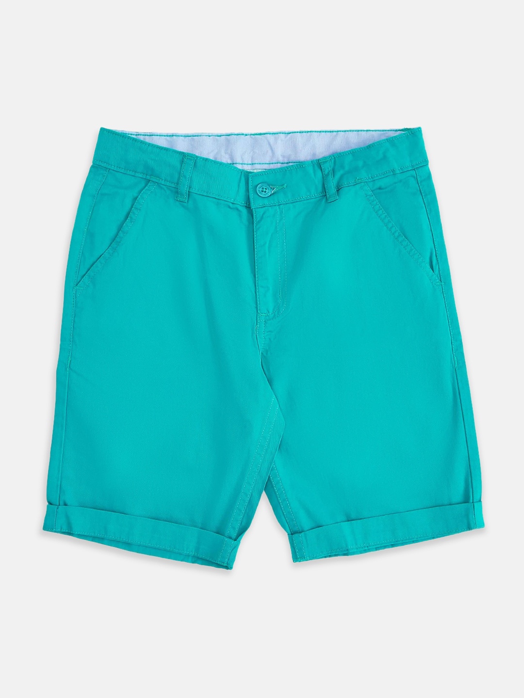 

Pantaloons Junior Boys Green Pure Cotton Regular Shorts