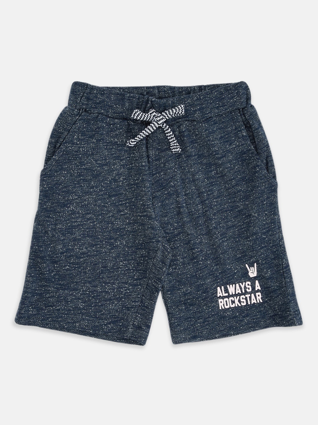 

Pantaloons Junior Boys Navy Blue Self Design Regular Shorts