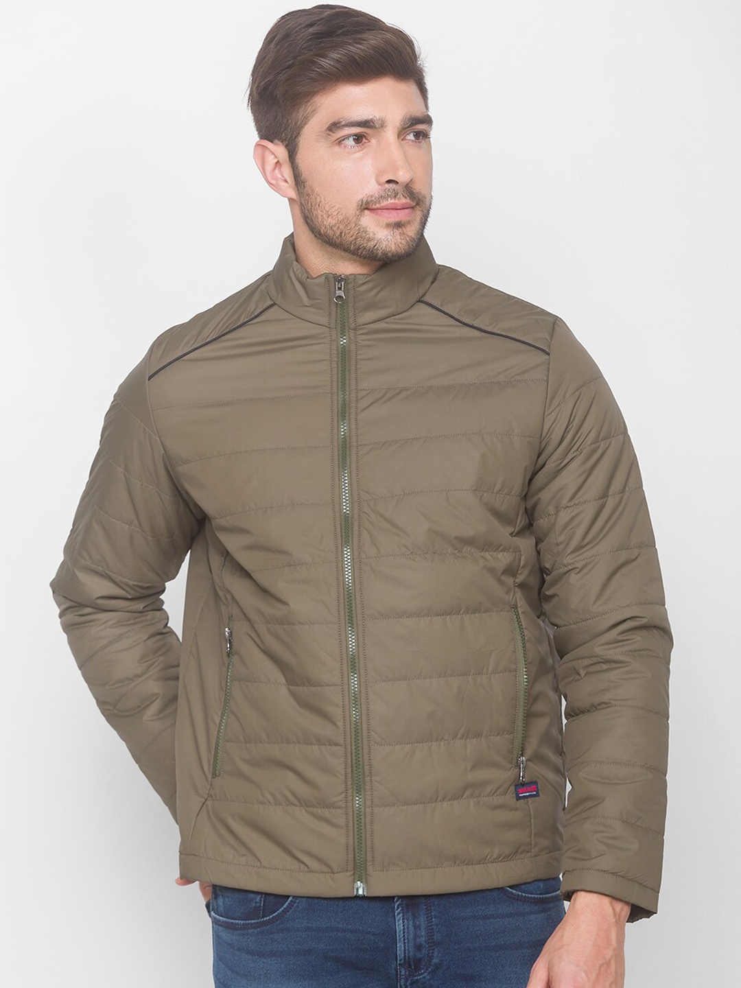 

SPYKAR Men Olive Green Padded Jacket