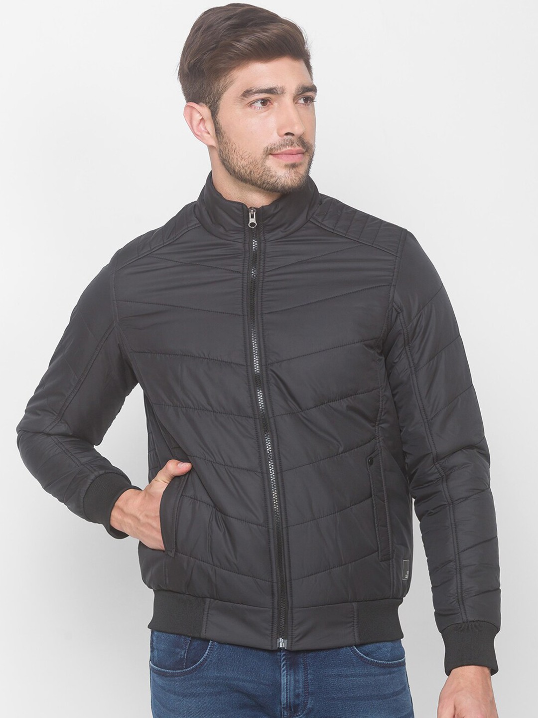 

SPYKAR Men Black Padded Jacket