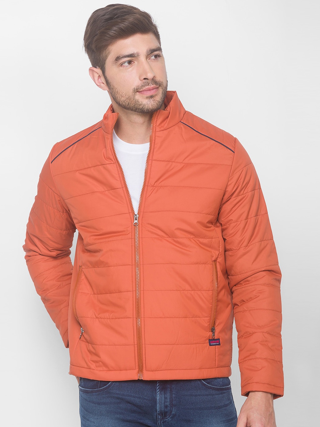 

SPYKAR Men Rust Orange Puffer Jacket