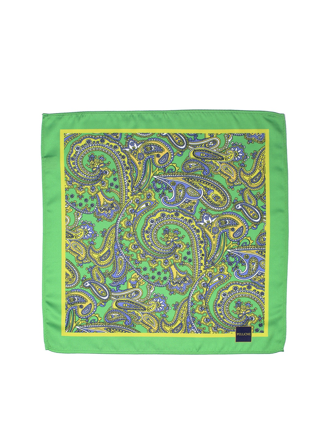 

PELUCHE Men Green Silk Paisley Design Pocket Squares