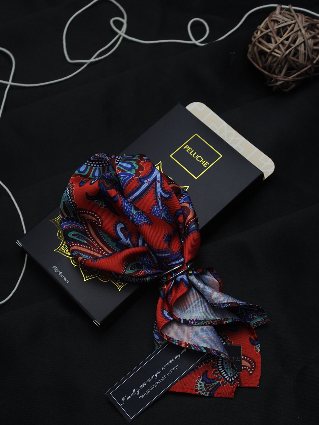 

Peluche Men Multicolored Printed Pocket Square, Multi