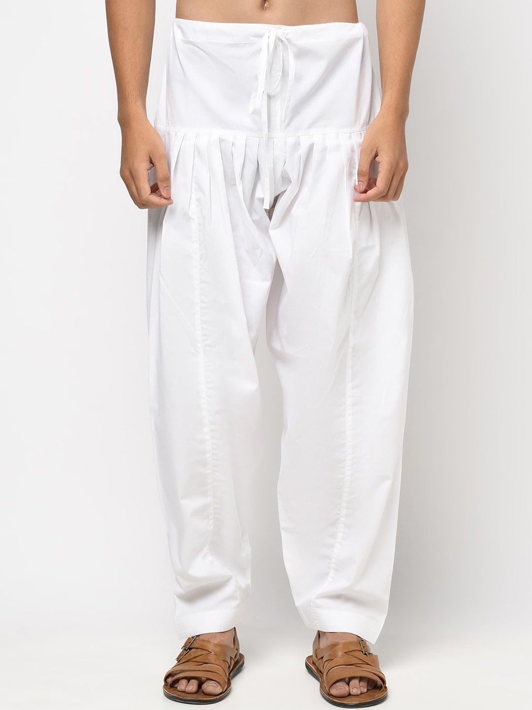 

Fabindia Men White Solid Cotton Salwar