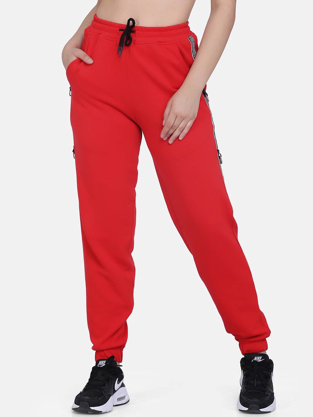 

Aesthetic Bodies Women Red Solid Cotton Joggers