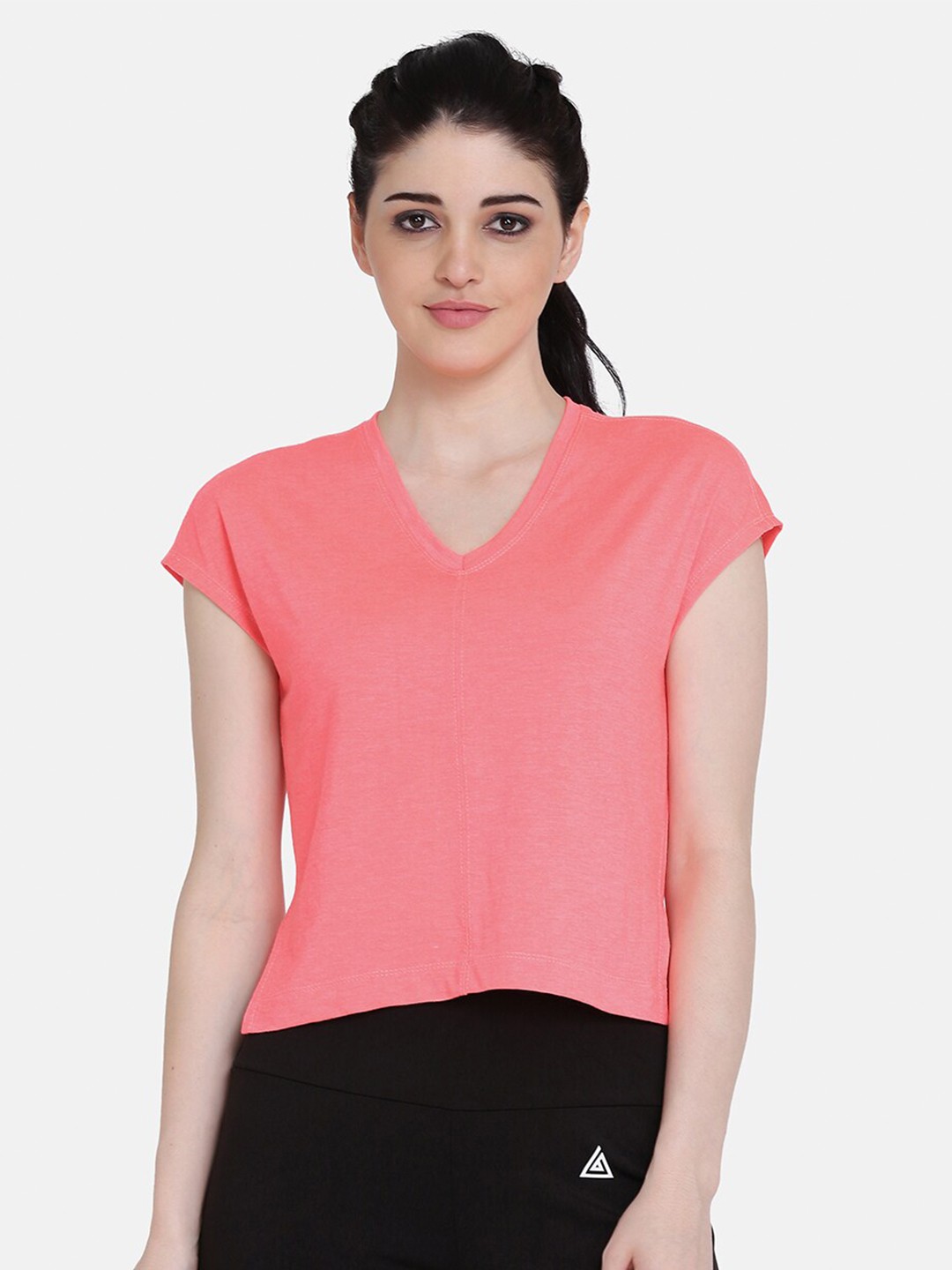 

Aesthetic Bodies Men Pink V-Neck Extended Sleeves T-shirt