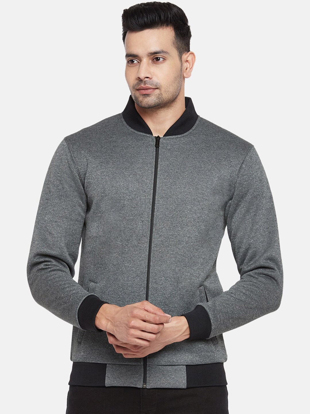 

BYFORD by Pantaloons Men Grey Melange Sweatshirt