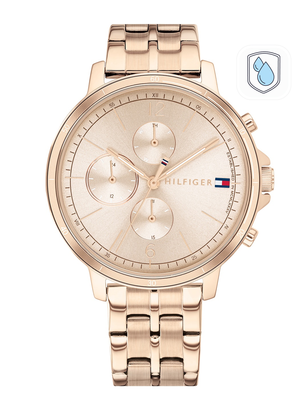 

Tommy Hilfiger Women Gold-Toned Dial & Bracelet Style Straps Analogue Watch NCTH1782190, Grey
