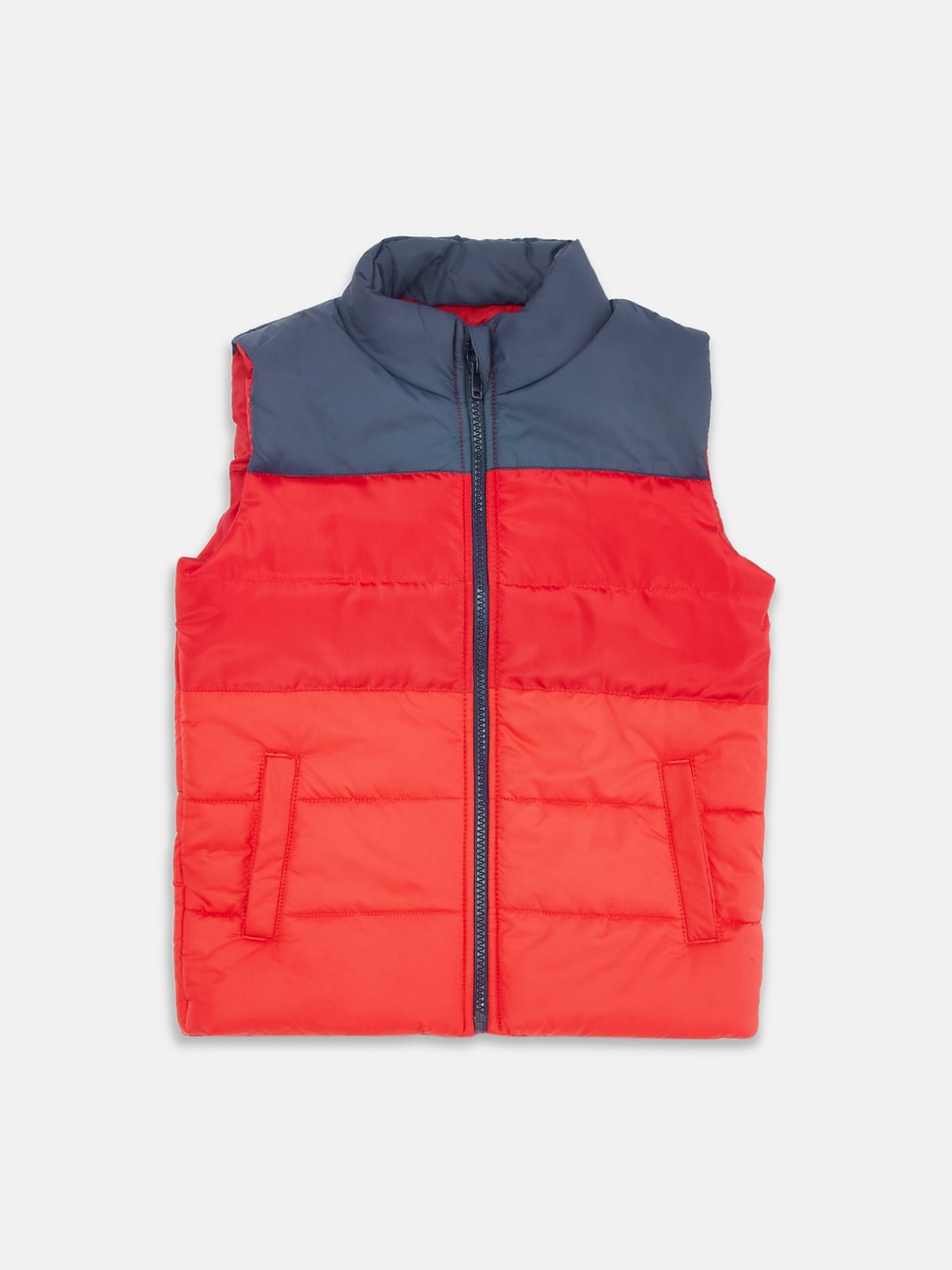

Pantaloons Junior Boys Red & Blue Colourblocked Padded Jacket