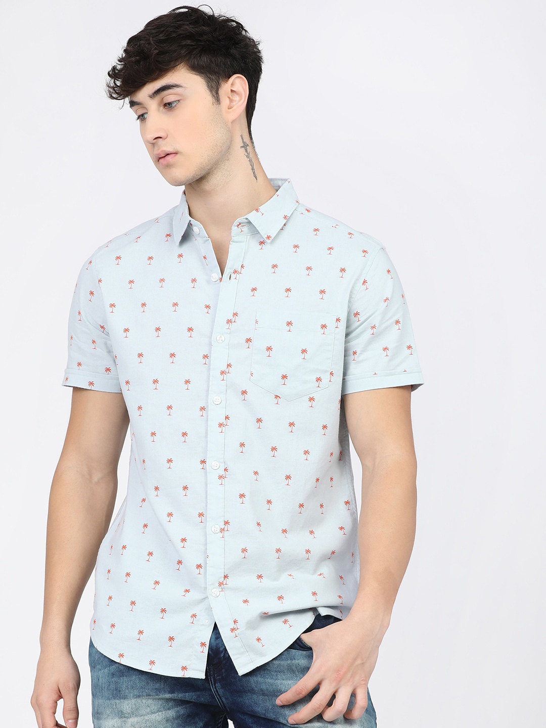 

KETCH Men Slim Fit Printed Casual Shirt, Blue